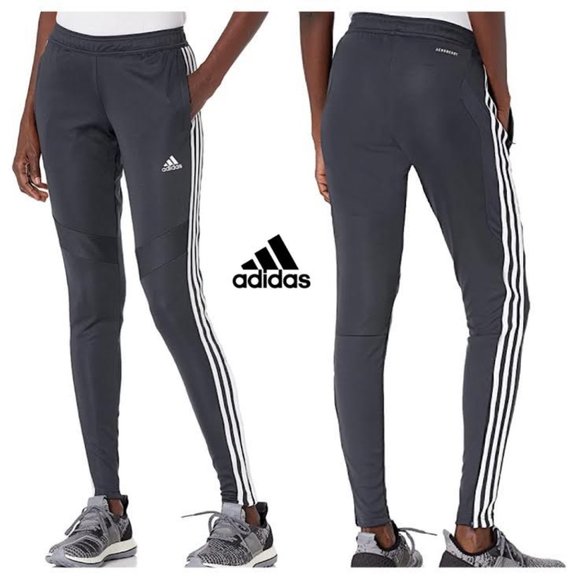NWT ADIDAS Women Tiro19 Training Performance Running CLIMECOOL Pants in GREY - Picture 1 of 12